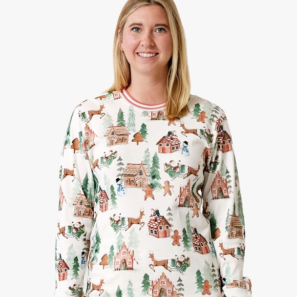 Gingerbread Organic Cotton Adult Pajama Set - PBK - Picture 2 of 6